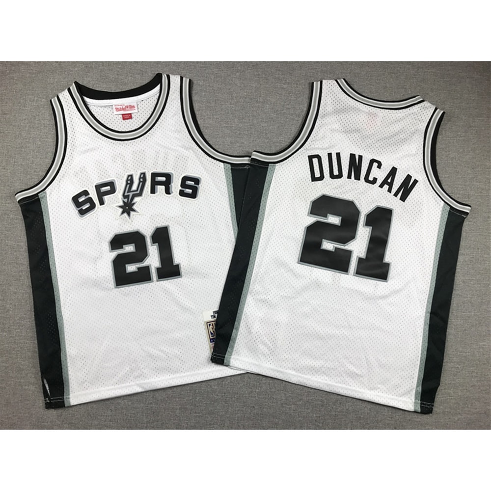 Youth San Antonio Spurs Tim Duncan White Jersey_副本_副本.jpg