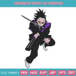 genya shinazugawa demon embroidery designs file, demon slayer