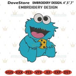 cookie monster embroidery design 1