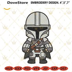 baby boba fett embroidery design, star wars mandalorian embr