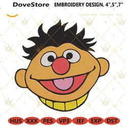 bert face embroidery files, sesame street embroidery designs