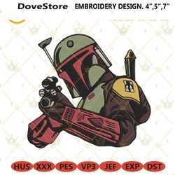 boba fett embroidery designs, the mandalorian star wars mach