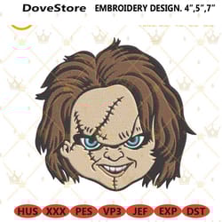 chucky embroidery designs, chucky face child's play machine