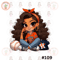 Cartoon Girl Baseball Fan Astros Brown Curly Hair Messy Bun Brown Eyes PNG Sublimation Digital Design Download DTF Print.jpg