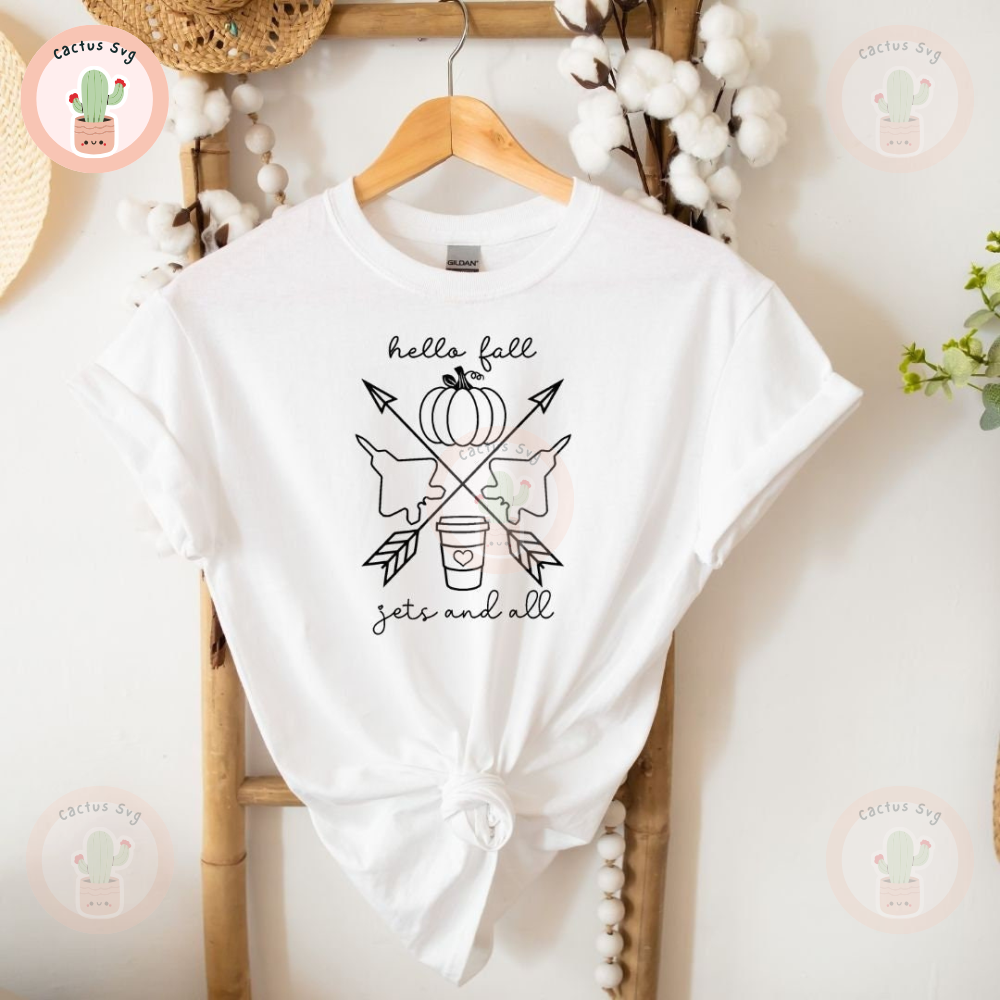 Hello Fall Jets and All Shirt. F-22, Air Force, Military, Gildan, Bella Canvas, Spouse.jpg