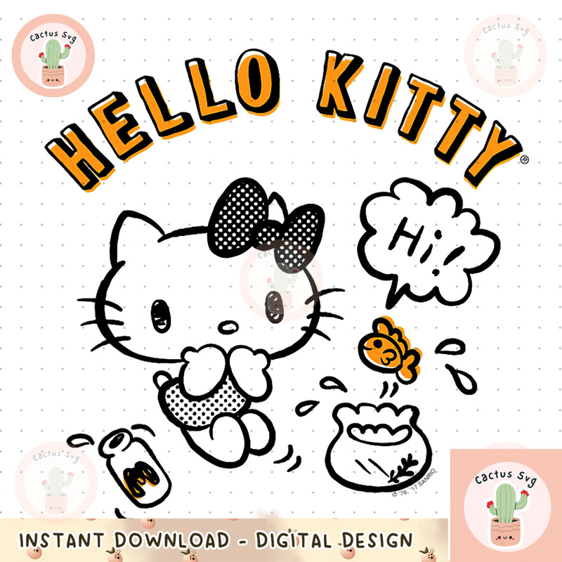 Hello Kitty Hand Sketched Art Hi Tee Shirt copy.jpg