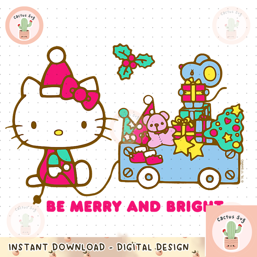 Hello Kitty Merry and Bright Christmas Tee Shirt copy.jpg