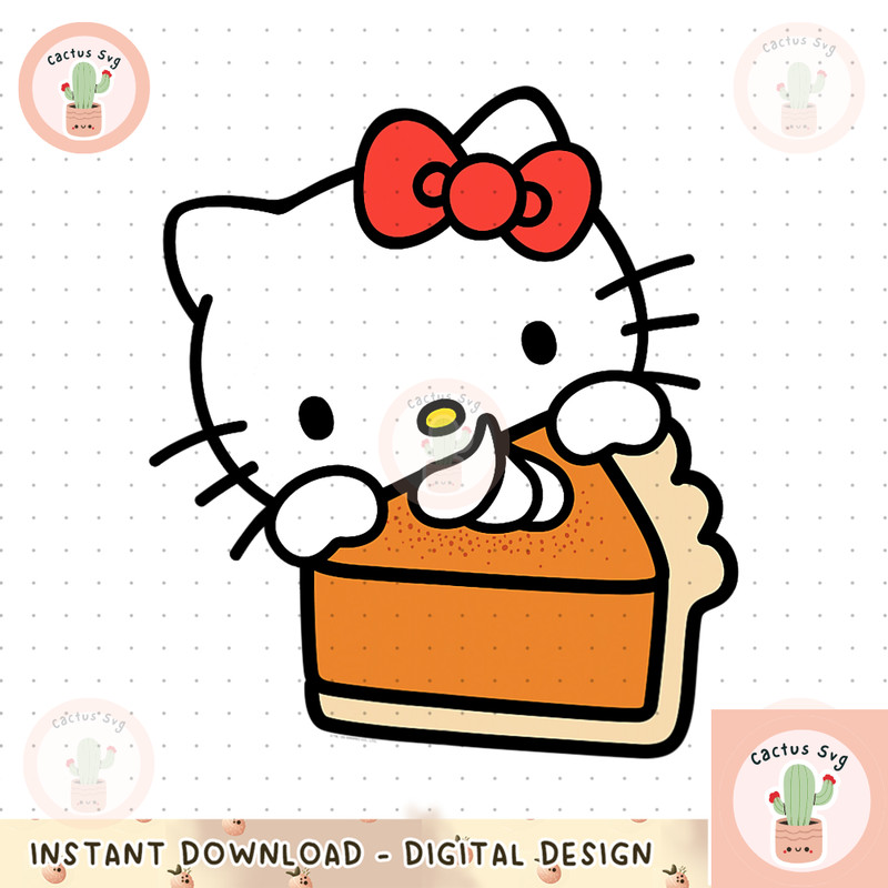 Hello Kitty Slice Of Pumpkin Pie png, digital download, instant.png