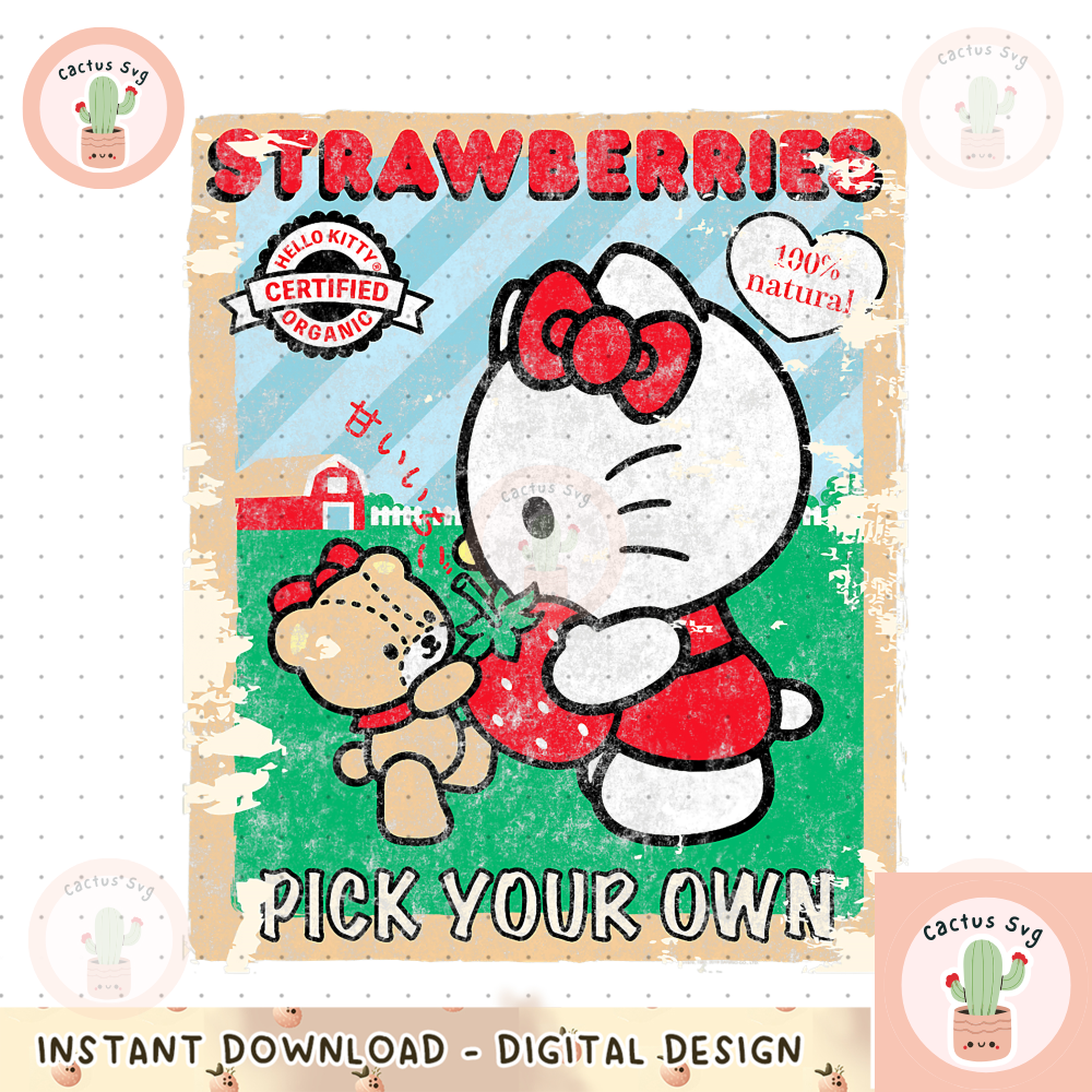 Hello Kitty Strawberry Picking Farm png, digital download, instant.pngHello Kitty Strawberry Picking Farm png, digital d.png