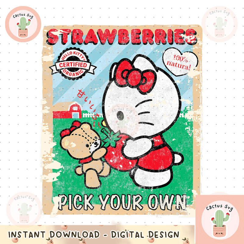 Hello Kitty Strawberry Picking Farm png, digital download, instant.pngHello Kitty Strawberry Picking Farm png, digital d.png