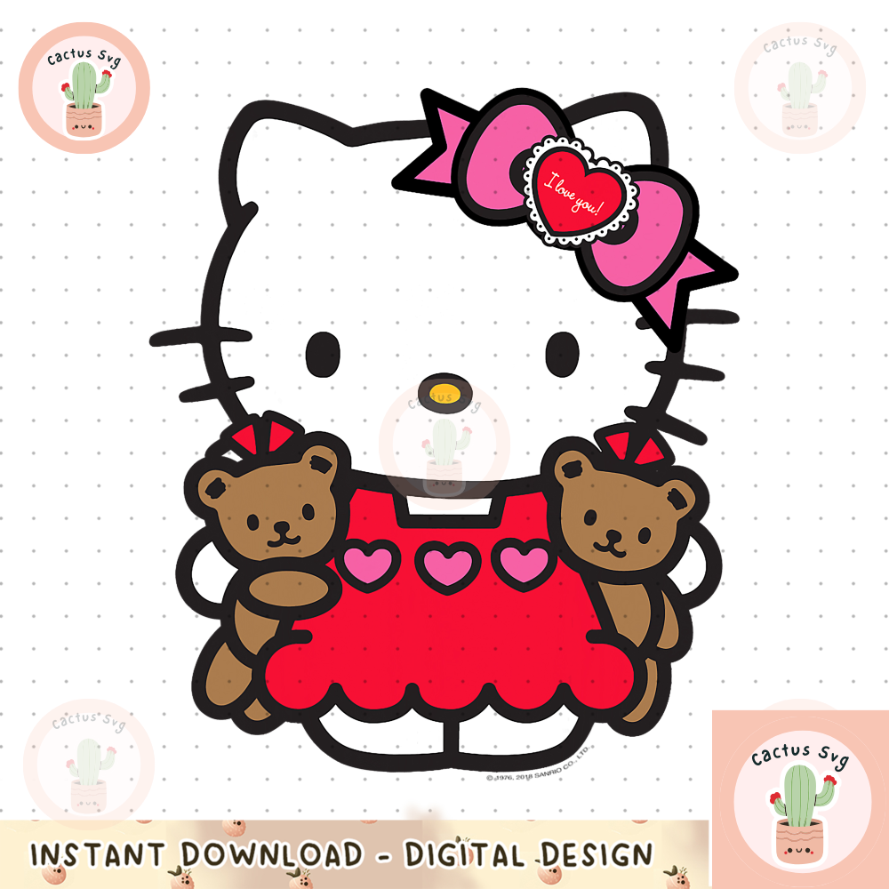 Hello Kitty Valentine Teddy Bear Tee Shirt.jpg