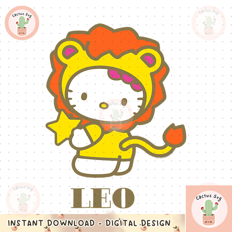 Hello Kitty Zodiac Leo png, digital download, instant.png