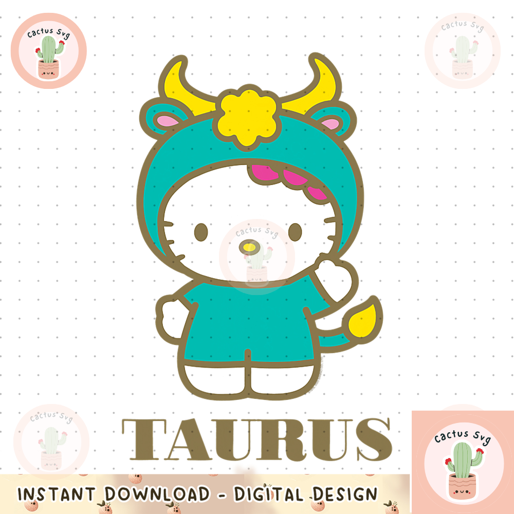 Hello Kitty Zodiac Taurus png, digital download, instant.png