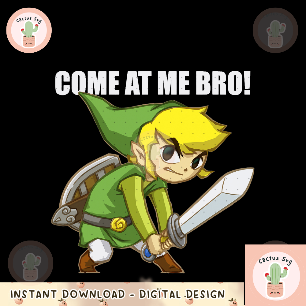 Legend Of Zelda Come At Me Bro! Link Action Pose png, digital download, instant.png