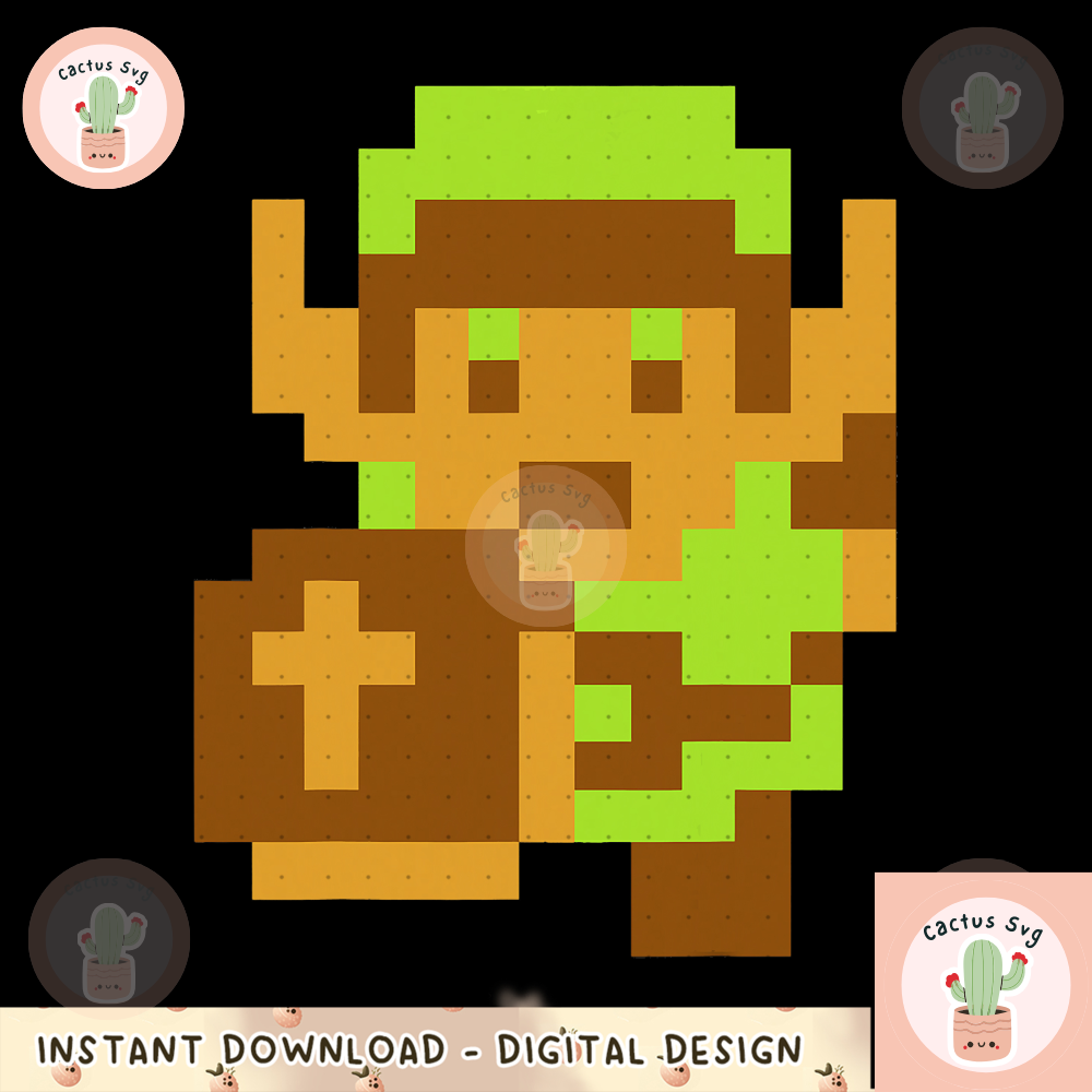 Legend Of Zelda Pixelated Link Portrait png, digital download, instant.png