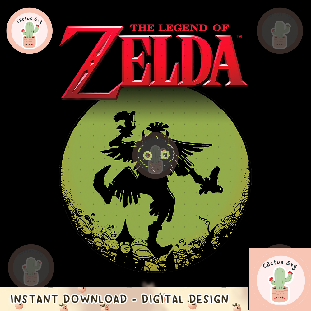 Legend Of Zelda Skull Kid Moon Silhouette Logo png, digital download, instant.png