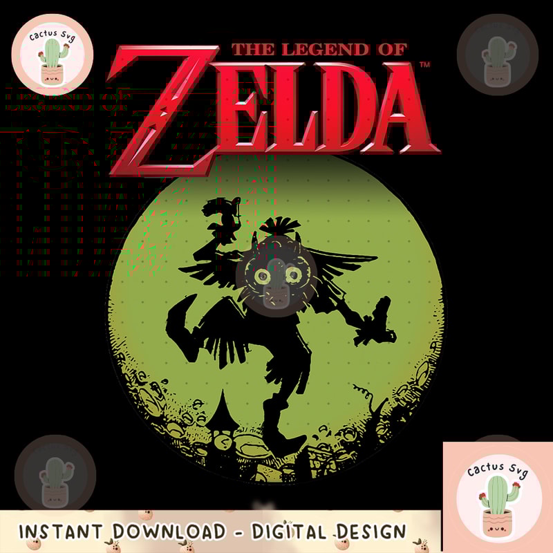 Legend Of Zelda Skull Kid Moon Silhouette Logo png, digital download, instant.png