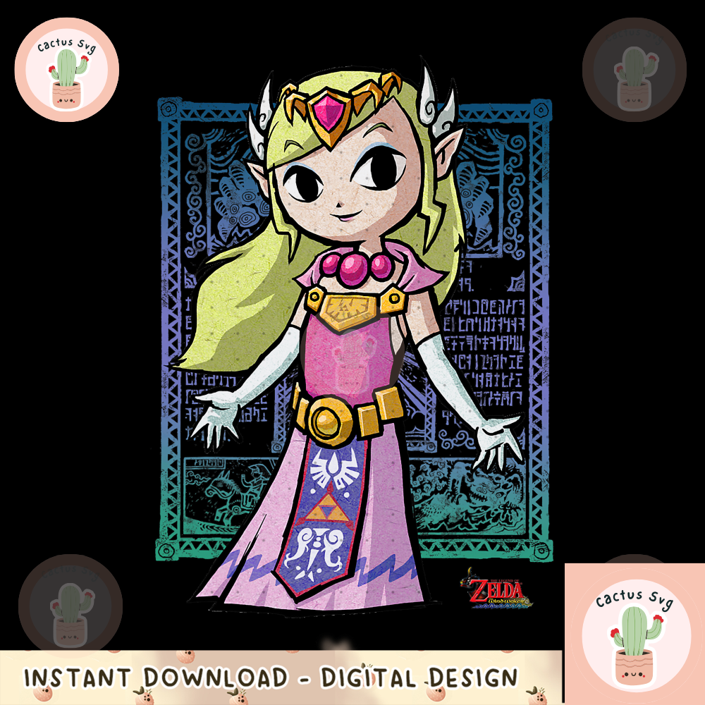 Legend Of Zelda Skyward Sword Zelda Hieroglyph Portrait png, digital download, instant.png