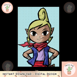 legend of zelda tetra hands on hips blue png, digital download, instant