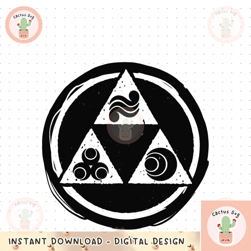 Legend of Zelda Triforce Attributes Outline Graphic png, digital download, instant png, digital download, instant.png