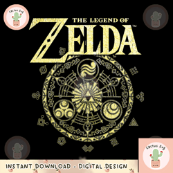 legend of zelda triforce gold circle png, digital download, instant