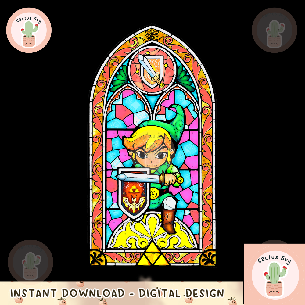 Legend Of Zelda Wind Waker Link Regal Glass Graphic png, digital download, instant png, digital download, instant.png