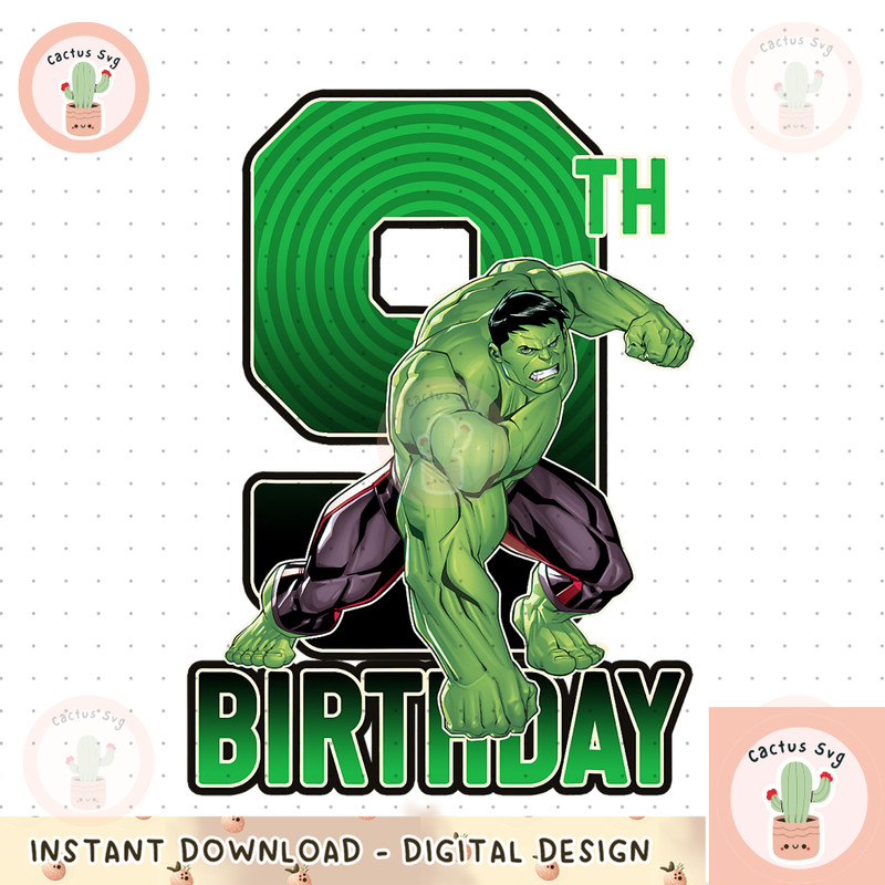Marvel Hulk Smash 9th Birthday Graphic png, digital download, instant png, digital download, instant.png