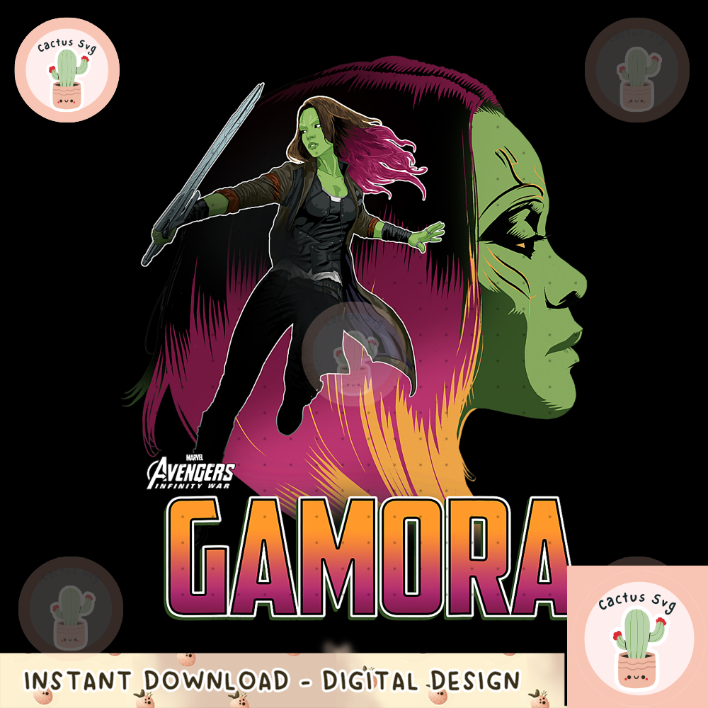 Marvel Infinity War Gamora Head Profile Graphic png, digital download, instant png, digital download, instant.png