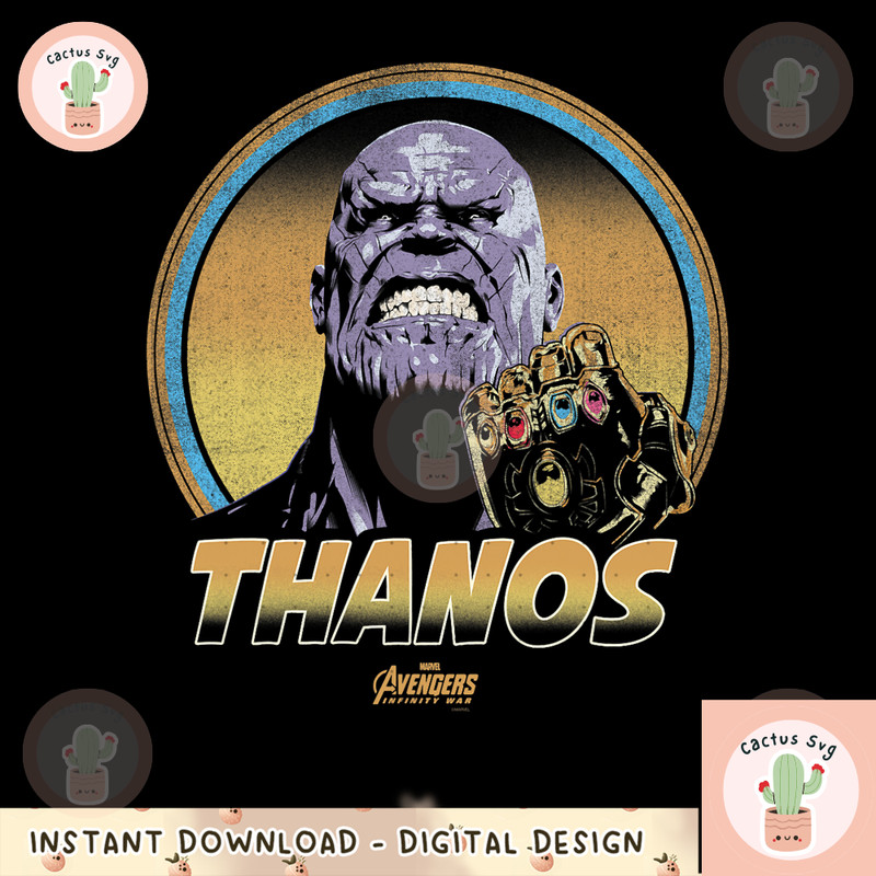 Marvel Infinity War Thanos Vintage Portrait Graphic png, digital download, instant png, digital download, instant.png