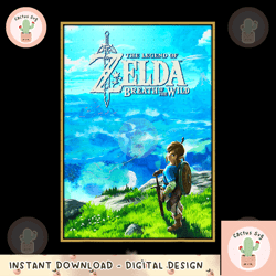 nintendo legend of zelda link scenery poster png, digital download, instant 1