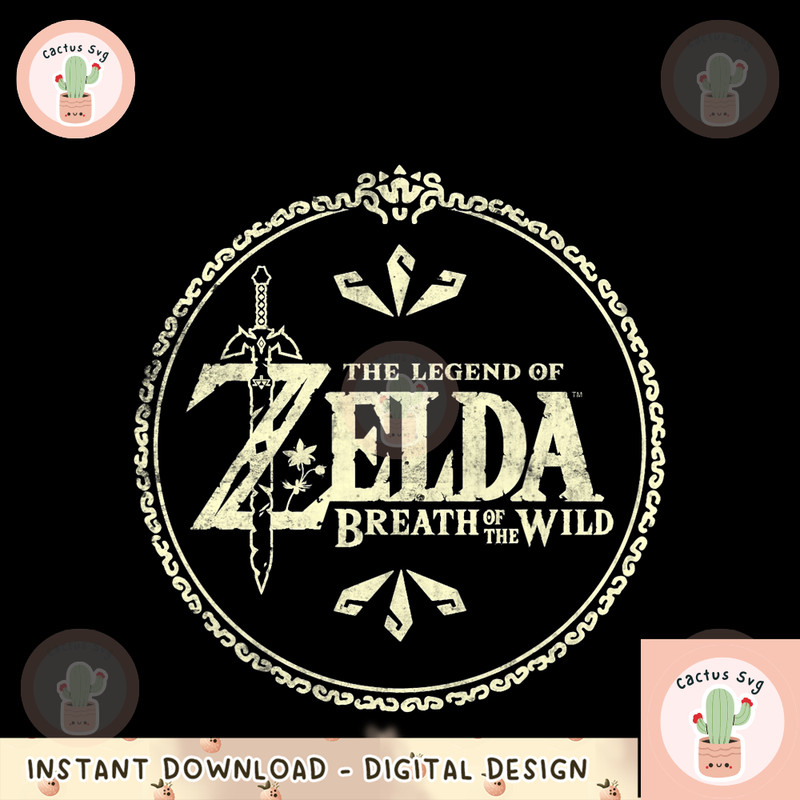 Nintendo Zelda Breath of the Wild Fancy Logo Graphic png, digital download, instant png, digital download, instant 1.png