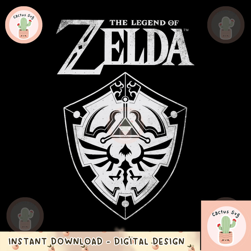 Nintendo Zelda Classic Hylian Shield White Logo png, digital download, instant png, digital download, instant.png
