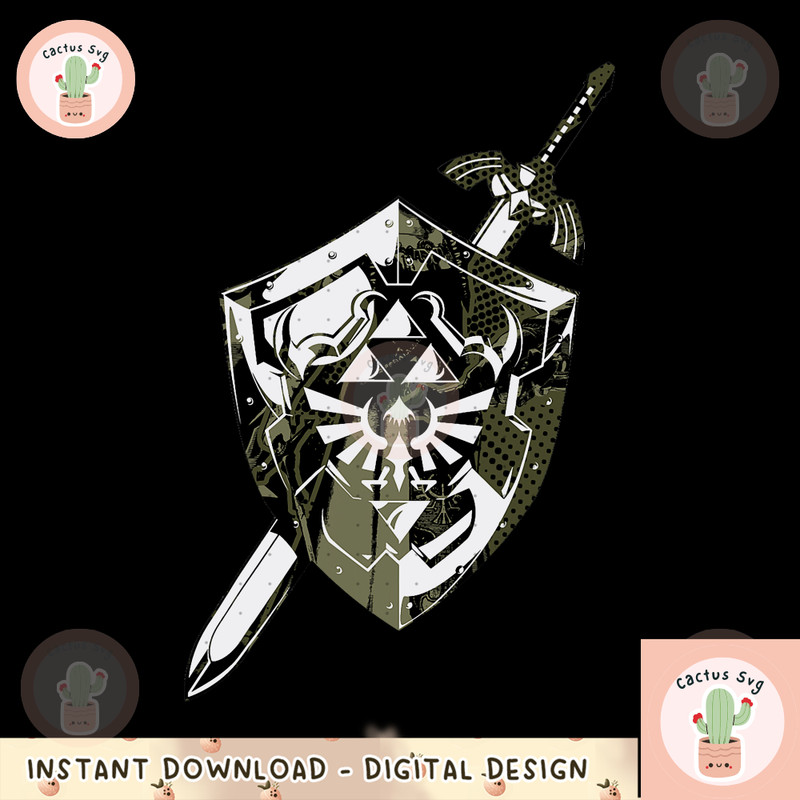 Nintendo Zelda Hylian Shield _ Sword Collage Graphic png, digital download, instant png, digital download, instant.png