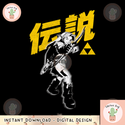nintendo zelda link bow arrow kanji graphic png, digital download, instant png, digital download, instant