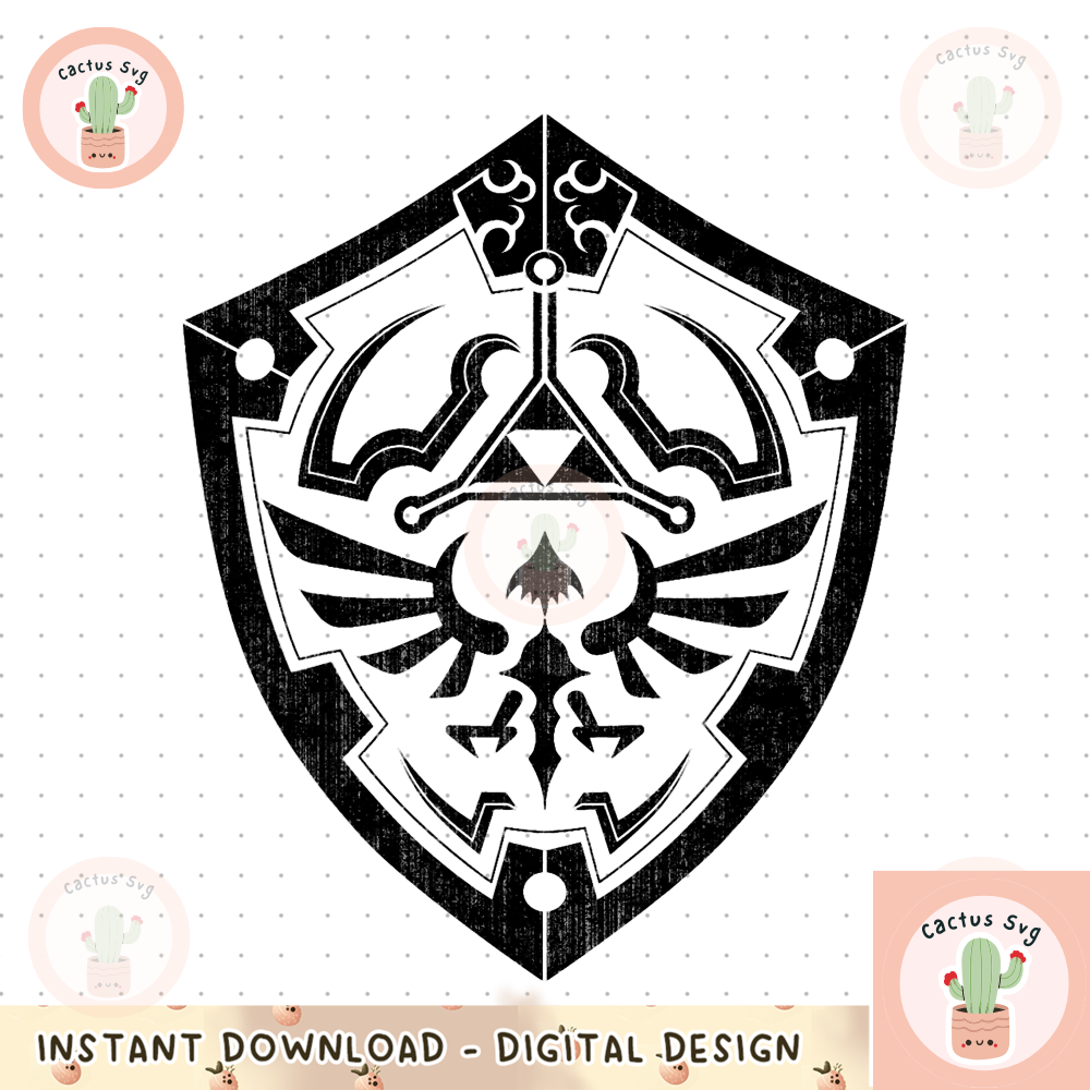 Nintendo Zelda Link_s Hylian Shield Distressed Logo png, digital download, instant png, digital download, instant.png