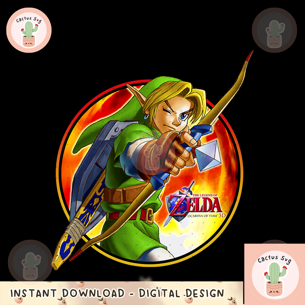Nintendo Zelda Ocarina of Time 3D Link Archer Emblem png, digital download, instant png, digital download, instant.png