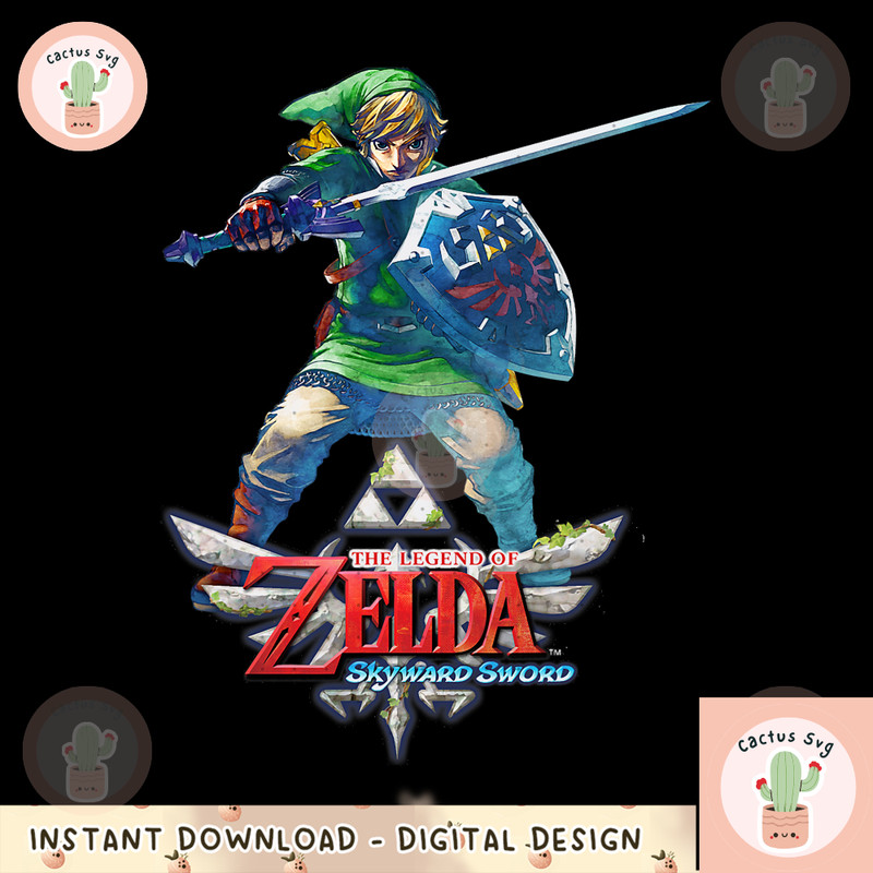 Nintendo Zelda Skyward Sword Link Ready For Battle png, digital download, instant png, digital download, instant.png