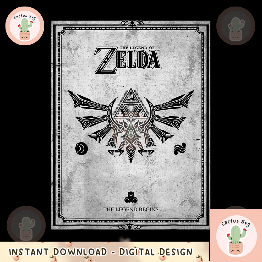 Nintendo Zelda The Legend Begins Faux Novel Cover png, digital download, instant png, digital download, instant.png