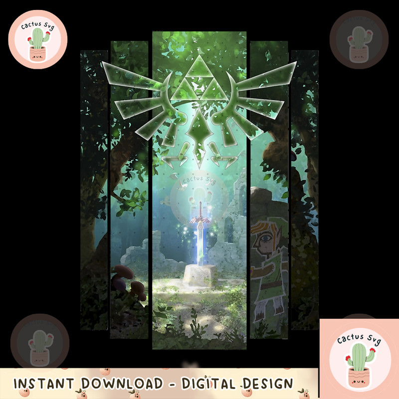 Nintendo Zelda The Master Sword Lost Woods Artwork png, digital download, instant.png