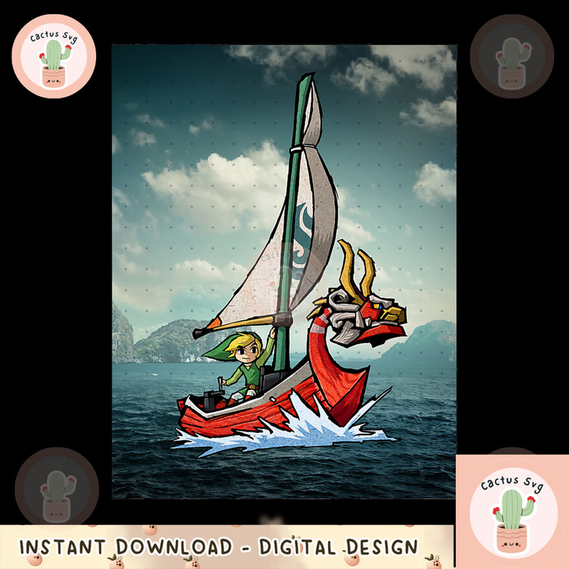 Nintendo Zelda Wind Waker Link Photo-Real Ship Sail png, digital download, instant png, digital download, instant.png