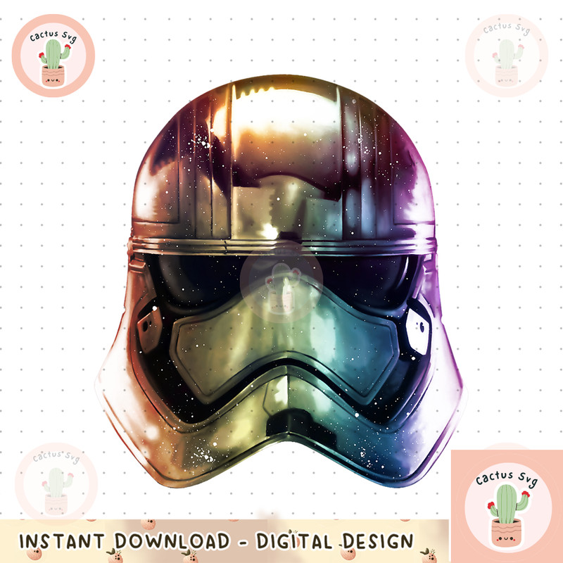 Star Wars The Force Awakens Captain Phasma Helmet Gradient png, digital download, instant.png