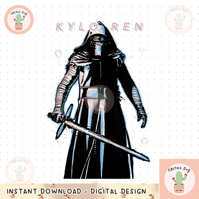 Star Wars The Force Awakens Kylo Ren Portrait png, digital download, instant.png