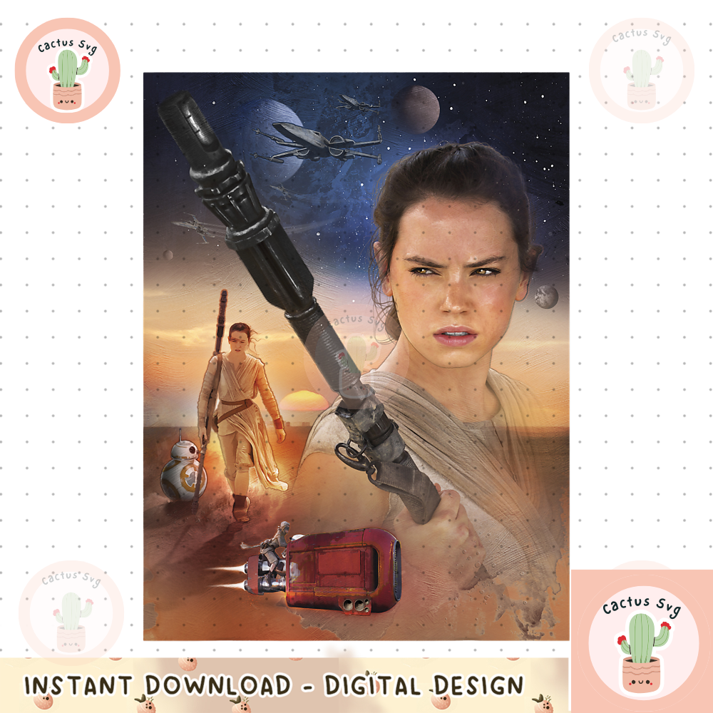 Star Wars The Force Awakens Rey Collage png, digital download, instant.png