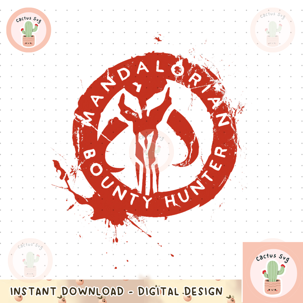 Star Wars The Mandalorian Bounty Hunter Stamp png, digital download, instant.png