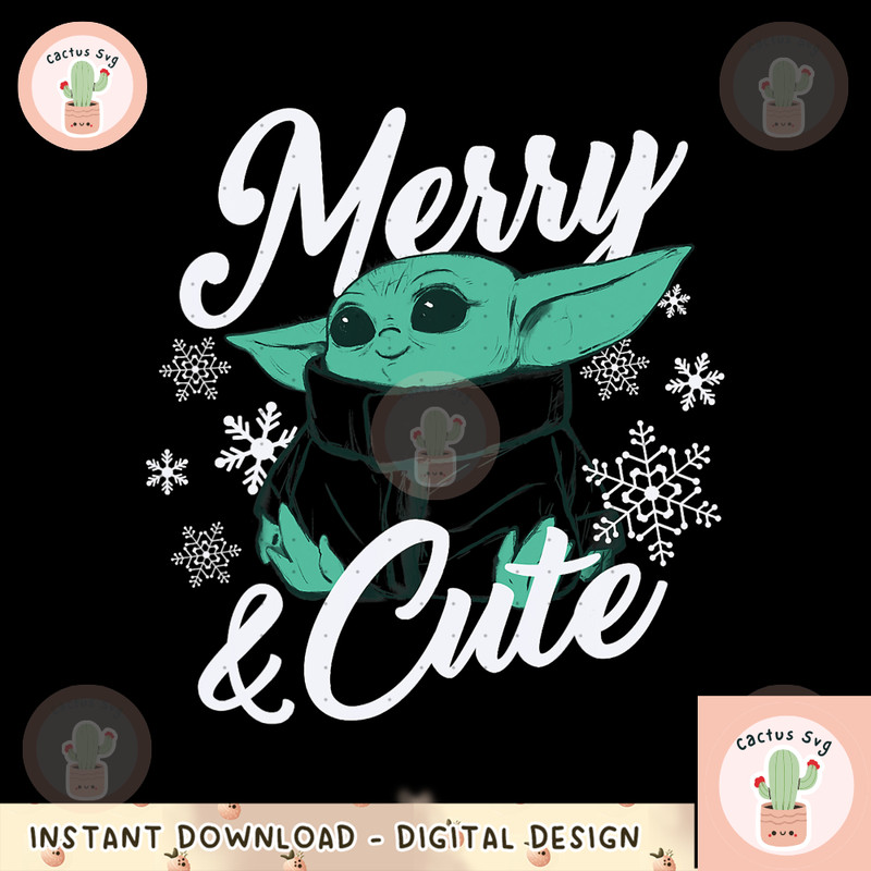 Star Wars The Mandalorian Christmas The Child Merry _ Cute png, digital download, instant.png