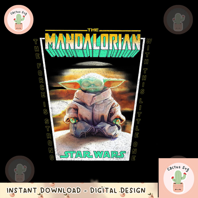 Star Wars The Mandalorian Grogu Meditating Poster png, digital download, instant.png