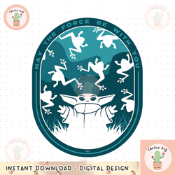 star wars the mandalorian grogu frogs may the force png, digital download, instant