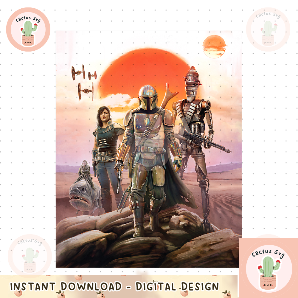 Star Wars The Mandalorian Group Poster png, digital download, instant.png