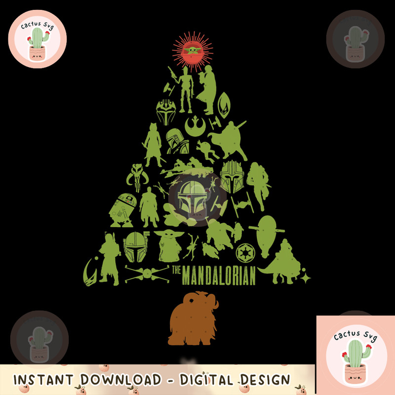 Star Wars The Mandalorian Holiday Christmas Tree png, digital download, instant.png