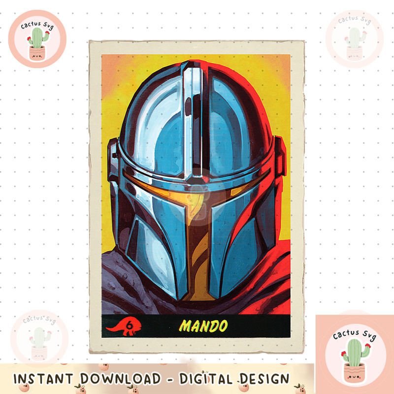 Star Wars The Mandalorian Mando Trading Card png, digital download, instant.png